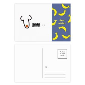 Dıythinker 20 Adet 14x9 cm Renkli UMMM Çilek Kırmızı Komik Çizim Muz Kartpostal Seti
