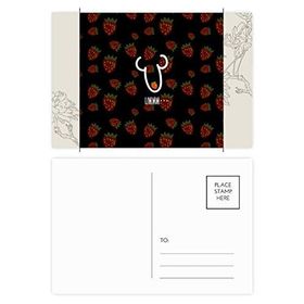 Dıythinker 20 Adet 14x9 cm Renkli UMMM Çilek Komik Çizim Çiçek Kartpostal Seti