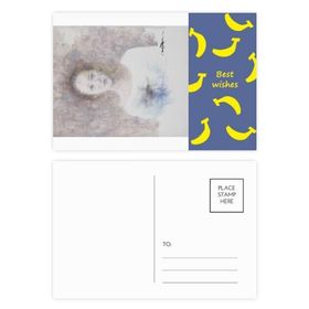 Dıythinker 20 Adet 14x9 cm Renkli Whitedove XJJ Yağlı Boya Tablo Muz Kartpostal Seti