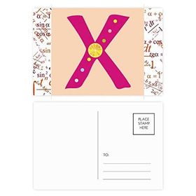 Dıythinker 20 Adet 14x9 cm Renkli X Alfabe Turuncu Meyve Sevimli Desenli Formül Kartpostal Seti