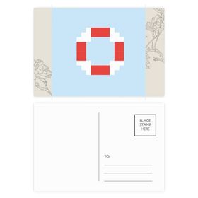 Dıythinker 20 Adet 14x9 cm Renkli Yaz Yelken Hayatı Yüzme Piksel Çiçek Kartpostal Seti
