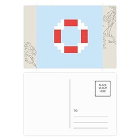 Dıythinker 20 Adet 14x9 cm Renkli Yaz Yelken Hayatı Yüzme Piksel Çiçek Kartpostal Seti