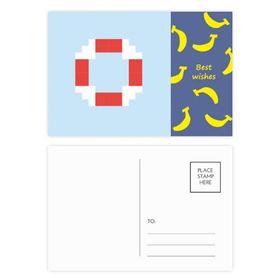 Dıythinker 20 Adet 14x9 cm Renkli Yaz Yelken Hayatı Yüzme Piksel Muz Kartpostal Seti
