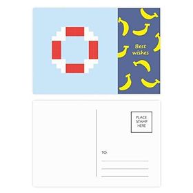Dıythinker 20 Adet 14x9 cm Renkli Yaz Yelken Hayatı Yüzme Piksel Muz Kartpostal Seti