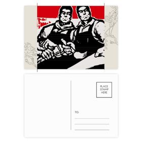 Dıythinker 20 Adet 14x9 cm Renkli Yazma Fırçası Anahtar İşçi Çin Çiçek Kartpostal Seti