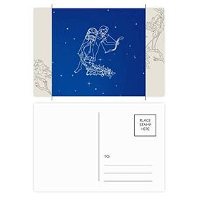 Dıythinker 20 Adet 14x9 cm Renkli Yıldız Evren Kova Takımyıldızı Desenli Çiçek Kartpostal Seti