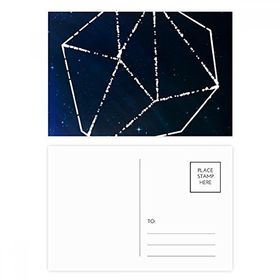Dıythinker 20 Adet 14x9 cm Renkli Yıldız Kristal Mavi Evren Gökyüzü Fantezi Kartpostal Seti
