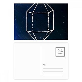 Dıythinker 20 Adet 14x9 cm Renkli Yıldız Kristal Mavi Evren Gökyüzü Fantezi Kartpostal Seti