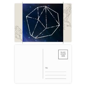 Dıythinker 20 Adet 14x9 cm Renkli Yıldız Mavi Kristal Evren Gökyüzü Fantezi Çiçek Kartpostal Seti