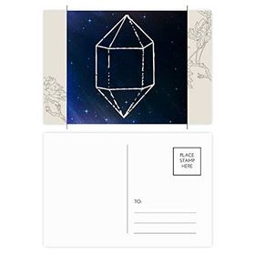 Dıythinker 20 Adet 14x9 cm Renkli Yıldız Mavi Kristal Evren Gökyüzü Fantezi Çiçek Kartpostal Seti
