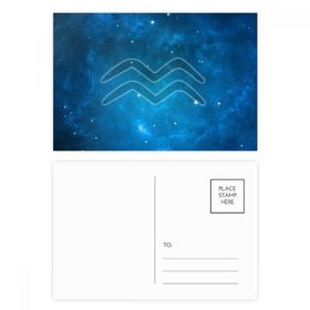 Dıythinker 20 Adet 14x9 cm Renkli Yıldızlı Gece Kova Burç Kartpostal Seti
