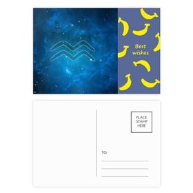 Dıythinker 20 Adet 14x9 cm Renkli Yıldızlı Gece Kova Burçları Muz Kartpostal Seti