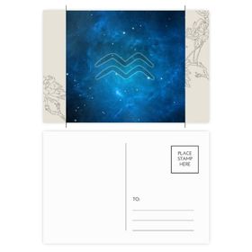 Dıythinker 20 Adet 14x9 cm Renkli Yıldızlı Gece Kova Burcu Çiçek Kartpostal Seti
