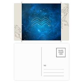 Dıythinker 20 Adet 14x9 cm Renkli Yıldızlı Gece Kova Burcu Çiçek Kartpostal Seti