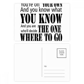 Dıythinker 20 Adet 14x9 cm Renkli You Decide Where to Go Alıntı Kartpostal Seti
