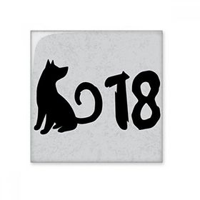 Dıythinker 2018 Sevimli Köpek Mutlu Yeni Yıl 10x10 cm Seramik Karo