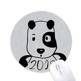 Dıythinker 2018 Yeni Yıl Sevimli Yavru Köpek Baskılı Yuvarlak Kaymaz Kauçuk Mouse Pad