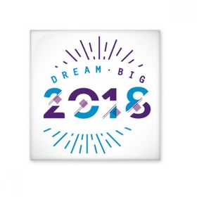 Dıythinker 2018 Yıl Dream Big Happy New Year Parlak 10x10 cm Seramik Karo