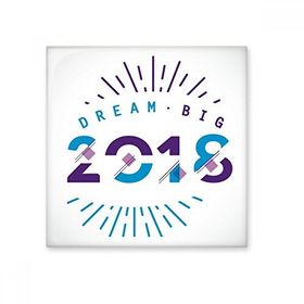 Dıythinker 2018 Yıl Dream Big Happy New Year Parlak 10x10 cm Seramik Karo