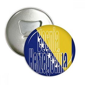 Dıythinker 3 Adet Bosna Hersek Bayrağı İsim Yuvarlak Şişe Açacağı Buzdolabı Mıknatısı Rozet Düğmesi