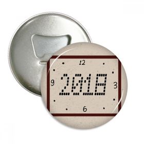Dıythinker 3 adet Happy New Year 2018 Saat Tasarımı Yuvarlak Şişe Açacağı Buzdolabı Mıknatıs Pimleri Rozet Düğmesi