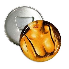 Dıythinker 3 adet Harness Büyük Göğüs Bikini Kız boyama Yuvarlak Şişe Açacağı Buzdolabı Mıknatıs Pimleri Rozet Düğme
