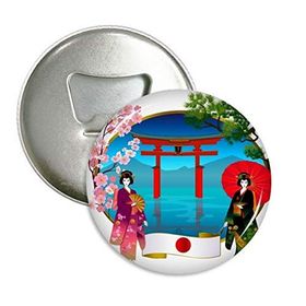 Dıythinker 3 Adet Kimono Kız Japon Kültür Şemsiye Yuvarlak Şişe Açacağı Buzdolabı Mıknatıs Pimleri Rozet Düğme