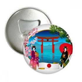 Dıythinker 3 Adet Kimono Kız Japon Kültür Şemsiye Yuvarlak Şişe Açacağı Buzdolabı Mıknatıs Pimleri Rozet Düğme