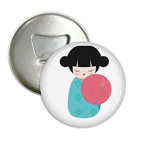 Dıythinker 3 Adet Mavi Kimono Sakura Japon Oyuncak Yuvarlak Şişe Açacağı Buzdolabı Mıknatıs Pimleri Rozet Düğme