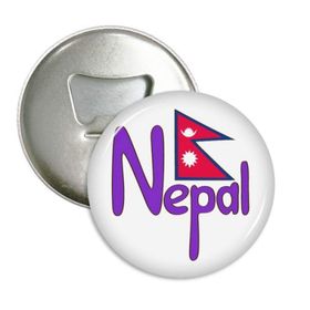Dıythinker 3 Adet Nepal Ulusal Bayrağı Kırmızı Mor Desenli Yuvarlak Şişe Açacağı Buzdolabı Mıknatısı Rozet Düğmesi