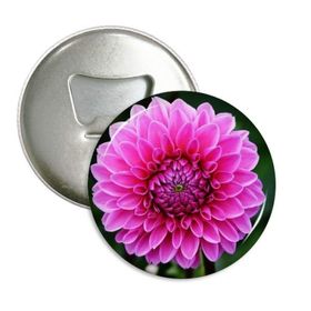 Dıythinker 3 Adet Pembe Büyük Çiçekler Güzel Yeşil Yapraklar Yuvarlak Şişe Açacağı Buzdolabı Mıknatısı Rozet Düğmesi