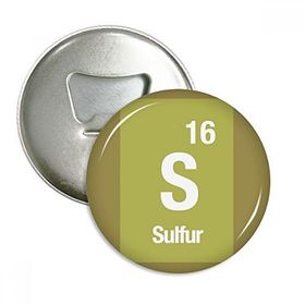 Dıythinker 3 Adet S Kükürt Kimyasal Element Bilim Yuvarlak Şişe Açacağı Buzdolabı Mıknatısı Rozet Düğmesi