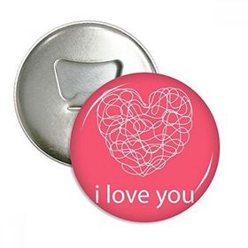 Dıythinker 3 Adet Sevgililer Günü I Love You Pembe Kalp Yuvarlak Şişe Açacağı Buzdolabı Mıknatıs Pimleri Rozet Düğme
