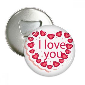 Dıythinker 3 Adet Sevgililer Günü I Love You Pembe Kalp Yuvarlak Şişe Açacağı Buzdolabı Mıknatıs Pimleri Rozet Düğme