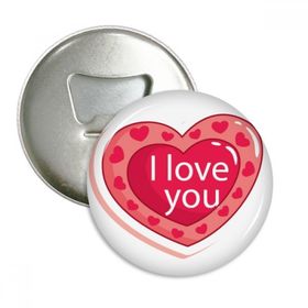 Dıythinker 3 Adet Sevgililer Günü I Love You Pembe Kalp Yuvarlak Şişe Açacağı Buzdolabı Mıknatıs Pimleri Rozet Düğme