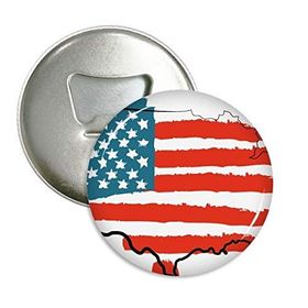 Dıythinker 3 Adet Yıldızlar ve Şeritler Amerika Bayrağı Haritası Ülke Yuvarlak Şişe Açacağı Buzdolabı Mıknatıs Pimleri Rozet Düğme