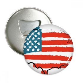 Dıythinker 3 Adet Yıldızlar ve Şeritler Amerika Bayrağı Haritası Ülke Yuvarlak Şişe Açacağı Buzdolabı Mıknatıs Pimleri Rozet Düğme