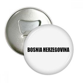 Dıythinker 3 Parça Bosna Hersek İsim Siyah Yuvarlak Şişe Açacağı Buzdolabı Mıknatısı Rozet Düğmesi