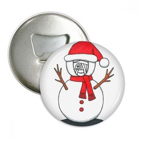 Dıythinker 3 Parça Noel Kardan Adam Horus Eşarp Dal Yuvarlak Şişe Açacağı Buzdolabı Mıknatısı Rozet Düğmesi