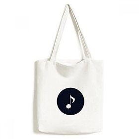 Dıythinker 33x40 Cm Erkek Beyaz Müzik Quaver Notlar Siyah Tote Kanvas El Çantası