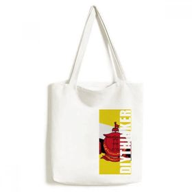 Dıythinker 33x40 Cm Erkek Brunei Ulusal Bayrağı Asya Ülke Tote Kanvas El Çantası