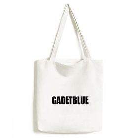 Dıythinker 33x40 Cm Erkek Cadetblue Renk Siyah İsim Çevre Dostu Bez Kanvas El Çantası