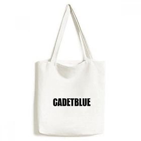 Dıythinker 33x40 Cm Erkek Cadetblue Renk Siyah İsim Çevre Dostu Bez Kanvas El Çantası