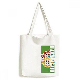 Dıythinker 33x40 Cm Erkek Casino Cips İllüstrasyon Tote Kanvas El Çantası