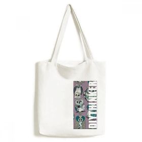 Dıythinker 33x40 Cm Erkek Çiçek Çizgili Baykuş Tote Kanvas El Çantası