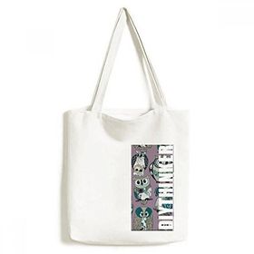 Dıythinker 33x40 Cm Erkek Çiçek Çizgili Baykuş Tote Kanvas El Çantası