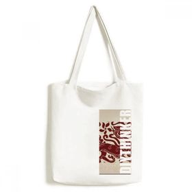 Dıythinker 33x40 Cm Erkek Çin Ejderhası Hayvan Portre Tote Kanvas El Çantası