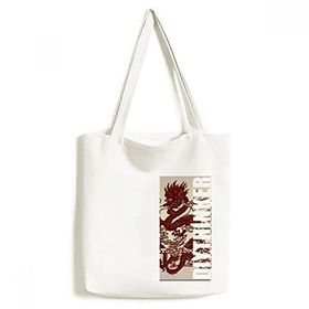 Dıythinker 33x40 Cm Erkek Çin Ejderhası Hayvan Portre Tote Kanvas El Çantası