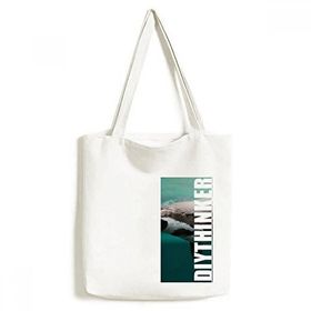Dıythinker 33x40 Cm Erkek Deniz Organizma Okyanus Hayvan Fotoğrafçılık Tote Kanvas El Çantası