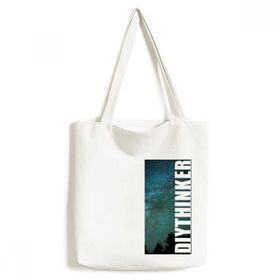Dıythinker 33x40 Cm Erkek Galaksi Karanlık Yıldızlar Bulutlar Tote Kanvas El Çantası